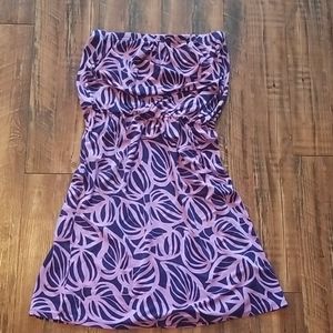 Strapless Palm print dress